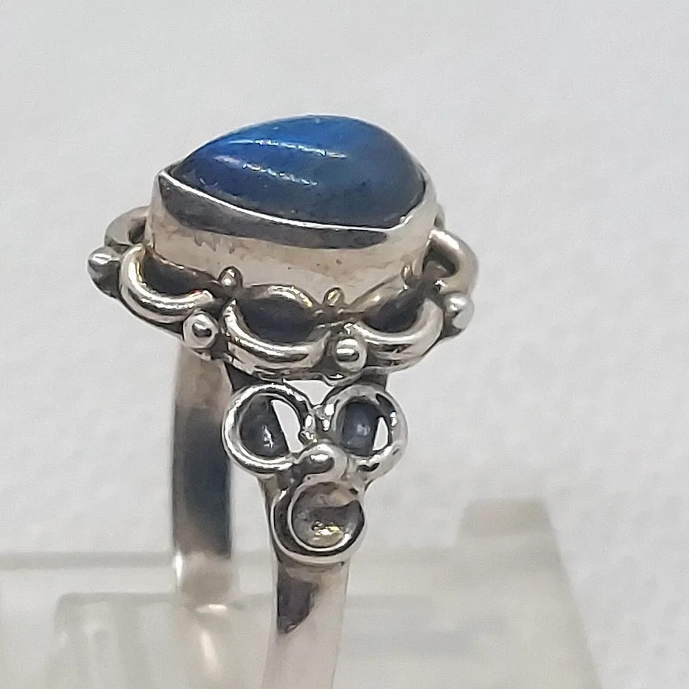Ring 925 Sterling Silver Labradorite size 6.25‎
